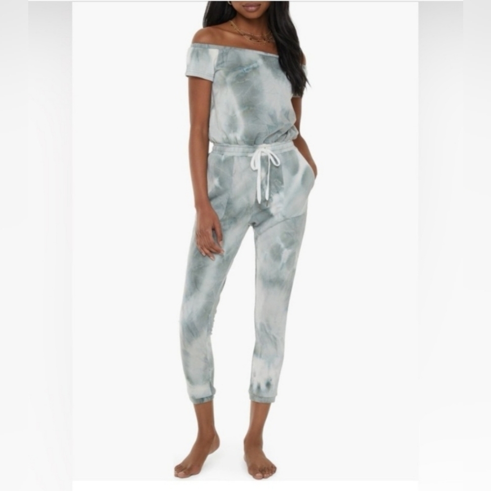 VICI Collection Tie Dye Pocketed Jumpsuit Green Size‎ M